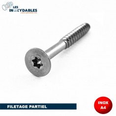 Vis bois tête fraisée Torx -Filetage partiel- LES-INOXYDABLES 2